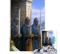 Jigsaw 1000 Pieces for Teenagers Medieval Knights on Watch Difficult And Challenge Pattern Assembly Impossible Game Suitable for People Aged 14 And Above (38x52cm)