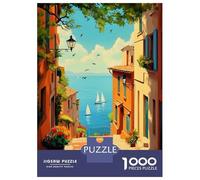 Jigsaw 1000 Pieces for Teenagers Mediterranean Street View Adult Jigsaw Puzzle DIY Toys Difficult Hard Unique Gifts for Birthday And Christmas 38x26cm/1000pcs