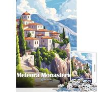 Jigsaw 1000 Pieces for Teenagers Meteora Monasteries Greece Toy Wall Decor Birthday Gifts Brain Teaser Game Decompressing Intellectual Size 38x52cm