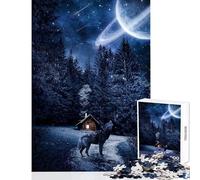 Jigsaw 1000 Pieces for Teenagers Midnight Relax Games Difficult Challenge Anti-Stress Toys with Fully Interlocking Randomly Shaped Pieces (50x75cm)