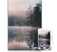 Jigsaw 1000 Pieces for Teenagers Misty Forest Reflections Unique Challenge Game Precision Cutting Educational Toy Size 38x52cm
