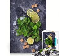 Jigsaw 1000 Pieces for Teenagers Mojito Ingredients DIY Toys Enhance Memory with Fully Interlocking Randomly Shaped Pieces 38x26cm