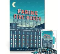 Jigsaw 1000 Pieces for Teenagers Montreal Farine Five Roses Precise Cut Art Smart Brain Toy Relax Play Time Birthday Activity (38x52cm)