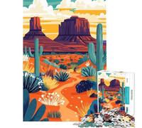 Jigsaw 1000 Pieces for Teenagers Monument Valley Arizona Desert Landscape Educational Game Learning Educational Toys Art Work Gifts Precision Cutting (Size 38x26cm)