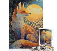 Jigsaw 1000 Pieces for Teenagers Moonlit Fox Whispers Jigsaws for Adults Brain Teaser Game Pattern Assembly Unique Gifts for Birthday And Christmas (Size 50x75cm)
