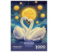 Jigsaw 1000 Pieces for Teenagers Moonlit Swan Love Puzzles for Adults Hands-on Game Enhance Memory Birthday And Unique Gifts 52x38cm/1000pcs