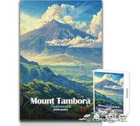 Jigsaw 1000 Pieces for Teenagers Mount Tambora, Indonesia Hand Speed Race Brain Teaser Game Great Gift for Games (size 50x75cm)