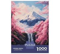 Jigsaw 1000 Pieces for Teenagers Mountain Fuji Waterfall Sakura Puzzle for Adults Relaxing Games But Fun And Humorous Unique Gifts for Birthday And Christmas 52x38cm/1000pcs
