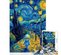 Jigsaw 1000 Pieces for Teenagers Mummy in Starry Night Relax Games Difficult Challenge Anti-Stress Toys with Fully Interlocking Randomly Shaped Pieces (38x26cm)