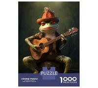 Jigsaw 1000 Pieces for Teenagers Musician Frog Guitar Jigsaws for Adults Brain Teaser Game Pattern Assembly Birthday And Unique Gifts 52x38cm/1000pcs