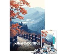 Jigsaw 1000 Pieces for Teenagers Nakasendo Trail Japan Landscape Art Toys Educational Games Practical Game Birthday Present Secret Santa Gifts (size 50x75cm)