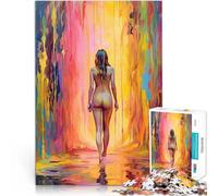 jigsaw 1000 pieces for teenagers Naked girl in Paint Familienspiel zum Stressabbau, schwierige Herausforderung Eltern-Kind-Interaktion75x50cm