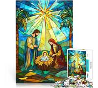 jigsaw 1000 pieces for teenagers Nativity Stained Glass Lernspiele DIY Spielzeug Geburtstagsgeschenk, Geschenke, Wandkunst38x26cm