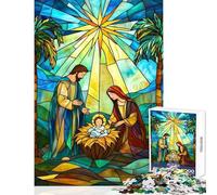 Jigsaw 1000 Pieces for Teenagers Nativity Stained Glass Relax Games Birthday Present Home Decoration Toys Unique Birthday And Xmas Gifts (50X75CM)