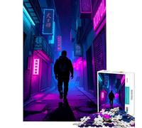 Jigsaw 1000 Pieces for Teenagers Neon City Alley Toys Educational Games Impossible Game Difficult Challenge Birthday Gifts (Size 75x50cm)