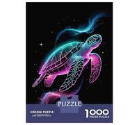 Jigsaw 1000 Pieces for Teenagers Neon Turtle in Space Puzzles for Adults Hands-on Game Enhance Memory Birthday And Unique Gifts 70x50cm/1000pcs