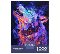 Jigsaw 1000 Pieces for Teenagers Neon Wolf Art Jigsaw for Adults Hands-on Game Difficult Challenge Difficult And Challenge 52x38cm/1000pcs