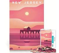 Jigsaw 1000 Pieces for Teenagers New Jersey Exact Edge Art Smart Mind Activity Cozy Time Game Birthday Art Gift (38x26cm)