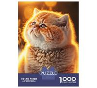 Jigsaw 1000 Pieces for Teenagers Orange Cute Cat Puzzles for Adults Fun Games Stress Reliever Unique Gifts for Birthday And Christmas 70x50cm/1000pcs