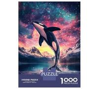 Jigsaw 1000 Pieces for Teenagers Orca Leaping Into The Stars Puzzles for Adults Hands-on Game Enhance Memory Birthday And Unique Gifts 52x38cm/1000pcs