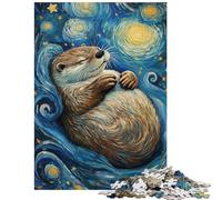 Jigsaw 1000 Pieces for Teenagers Otter Dreams Under Stars Hands-on Game Perfect Decoration Educational Toy Fun Activities at Home Size 75x50cm