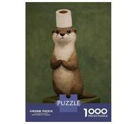 Jigsaw 1000 Pieces for Teenagers Otter Wearing Toilet Paper Hat Puzzle for Adults Toy Wall Decor But Fun And Humorous Unique Gifts for Birthday And Christmas 70x50cm/1000pcs