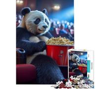 Jigsaw 1000 Pieces for Teenagers Panda at The Movies for Educational Game Challenge Toy Relax Games Analysis And Logic Great Gifts And Toys (Size 50x75cm)