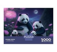 Jigsaw 1000 Pieces for Teenagers Panda Cherry Blossom Japan Adult Jigsaw Puzzle DIY Toys Difficult Hard Unique Gifts for Birthday And Christmas 52x38cm/1000pcs