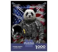 Jigsaw 1000 Pieces for Teenagers Panda Jet Fighter Pilot Puzzles for Adults Fun Games Stress Reliever Unique Gifts for Birthday And Christmas 70x50cm/1000pcs