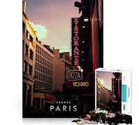 Jigsaw 1000 Pieces for Teenagers Paris City Road Exact Edge Art Smart Mind Activity Cozy Time Game Birthday Art Gift (38x26cm)
