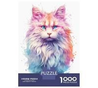 Jigsaw 1000 Pieces for Teenagers Pastel Persian Cat Art Adult Jigsaw Puzzle DIY Toys Difficult Hard Unique Gifts for Birthday And Christmas 38x26cm/1000pcs