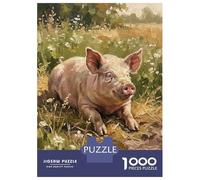 Jigsaw 1000 Pieces for Teenagers Piglet in A Field of Daisies Jigsaw for Adults Hands-on Game Difficult Challenge Difficult And Challenge 52x38cm/1000pcs