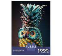 Jigsaw 1000 Pieces for Teenagers Pineapple Owl Portrait Puzzles for Adults Fun Games Stress Reliever Unique Gifts for Birthday And Christmas 38x26cm/1000pcs
