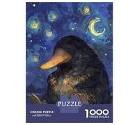 Jigsaw 1000 Pieces for Teenagers Platypus Starry Night Cute Puzzles for Adults Fun Games Stress Reliever Unique Gifts for Birthday And Christmas 38x26cm/1000pcs