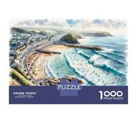 Jigsaw 1000 Pieces for Teenagers Porthleven Cornwall Beach Puzzle for Adults Toy Wall Decor Presents for Women Birthday And Unique Gifts 70x50cm/1000pcs