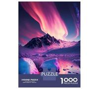 Jigsaw 1000 Pieces for Teenagers Purple Aurora Borealis Puzzles for Adults Fun Games Stress Reliever Unique Gifts for Birthday And Christmas 38x26cm/1000pcs