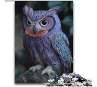 Jigsaw 1000 Pieces for Teenagers Purple Owl with Sharp Talons Toy Intellectual Game Home Decoration Toy Wall Decor (size 38x52cm)