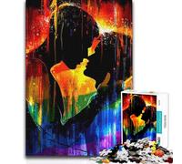 Jigsaw 1000 Pieces for Teenagers Rainbow Love Silhouette Learning Educational Relaxing Games for Age 14+ Game (size 38x26cm)