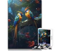 Jigsaw 1000 Pieces for Teenagers Rainy Birds of Paradise Ideal for Cozy Downtime Fine Precision Die Cut Play Toy Size 50x75cm