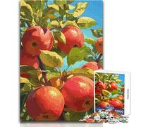 Jigsaw 1000 Pieces for Teenagers Red Apples on Tree Branch Relaxing Gentle Leisure Pursuit Fine Smooth Cut Craft Toy Size 50x75cm