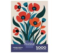 Jigsaw 1000 Pieces for Teenagers Red Poppy Bouquet Jigsaws for Adults Brain Teaser Game Pattern Assembly Birthday And Unique Gifts 52x38cm/1000pcs