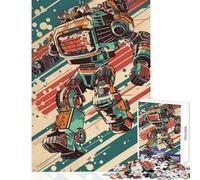 Jigsaw 1000 Pieces for Teenagers Retro Radio Robot Toy Wall Decor Great Gift for Games Relax Games Difficult And Challenge (Size 38x26cm)