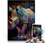 jigsaw 1000 pieces for teenagers Rhino Ink Painting Herausforderndes Spielspielzeug Heimdekoration Spielzeug38x26cm