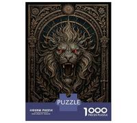 Jigsaw 1000 Pieces for Teenagers Roaring Lion Head - Gothic Demon Beast Poster Teenager Puzzles Hands-on Game Perfect Decoration for Is Ideal As A Gift 70x50cm/1000pcs