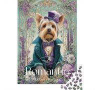 Jigsaw 1000 Pieces for Teenagers Romantic Yorkshire Terrier Art Print Puzzle for Adults Relaxing Games But Fun And Humorous Unique Gifts for Birthday And Christmas 52x38cm/1000pcs