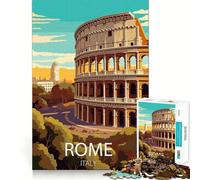 Jigsaw 1000 Pieces for Teenagers Rome Italy Exact Edge Art Smart Mind Activity Cozy Time Game Birthday Art Gift (38x52cm)