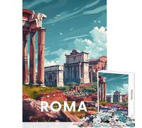 Jigsaw 1000 Pieces for Teenagers Rome Roman Forum Educational Toy Gift Birthday Brain Teaser Game Decompressing Intellectual Size 38x26cm