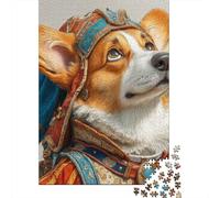 Jigsaw 1000 Pieces for Teenagers Royal Corgi in Medieval Armor Adult Jigsaw Puzzle Family Game Analysis And Logic Parent-child Interaction 38x26cm/1000pcs