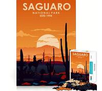 Jigsaw 1000 Pieces for Teenagers Saguaro National Park Exact Edge Art Smart Mind Activity Cozy Time Game Birthday Art Gift (38x52cm)