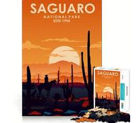 Jigsaw 1000 Pieces for Teenagers Saguaro National Park Precise Cut Art Smart Brain Toy Relax Play Time Birthday Activity (38x26cm)